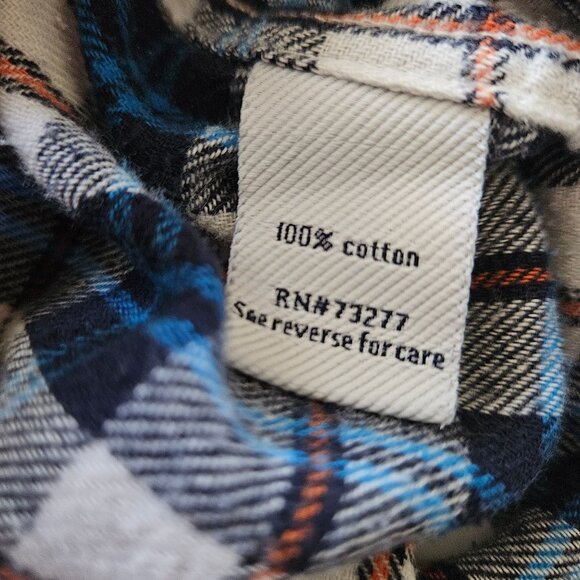 Croft & Barrow Shirt Plaid Flannel Cotton Mens L Button Blue White casual dad - Picture 6 of 14